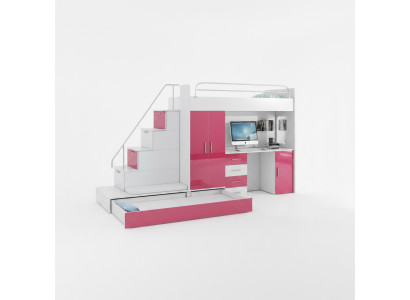 Bunk bed loft bed bed wardrobe youth room closet desk