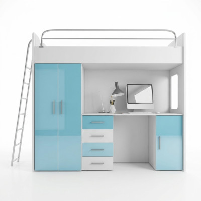 Bunk bed loft bed bunk bed + desk wardrobe beds children's room