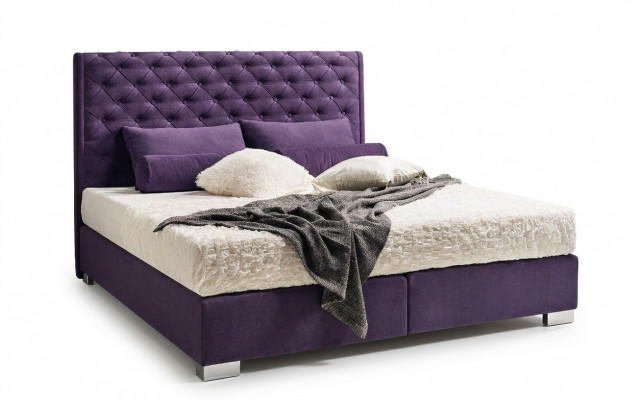 Design upholstery bed leather double hotel marital bedroom box spring box new