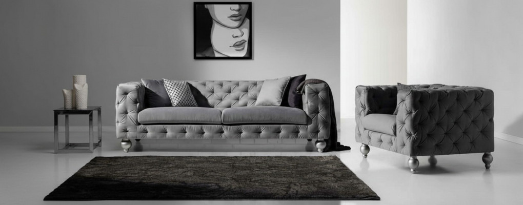 Chesterfield sofa set 252cm + armchair sofa couch designer decor sofa