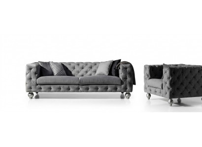 Chesterfield sofa set 252cm + armchair sofa couch designer decor sofa