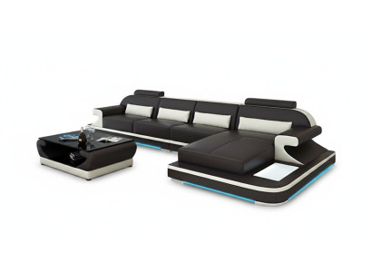 Leather Sofa Couch Living Landscape Corner Sofa Corner Suite Design Modern Sofa G8021C