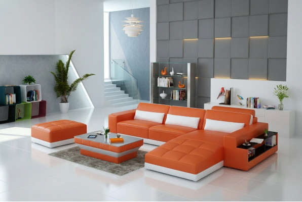 Leather sofa couch living landscape corner sofa corner suite design modern sofa G8019E