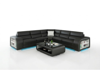 Leather sofa couch living landscape decor modern corner sectional design set