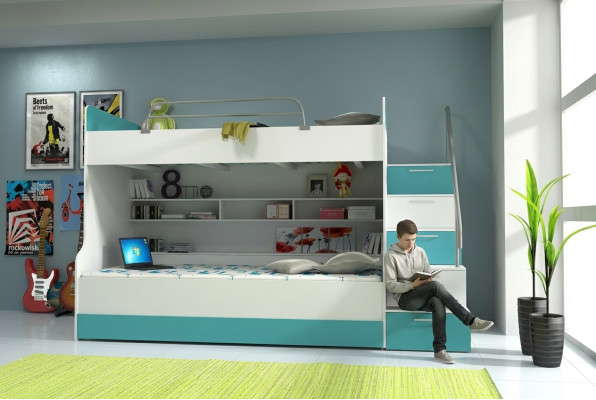 Modern bunk bed in turquoise modern style for your children's room
