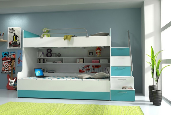 Modern bunk bed in turquoise modern style for your children's room