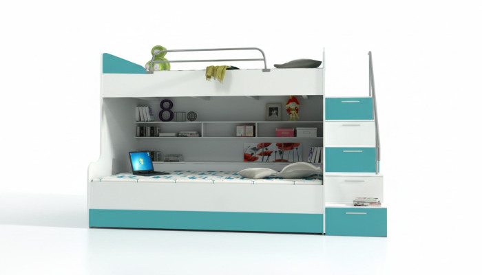 Modern bunk bed in turquoise modern style for your children's room