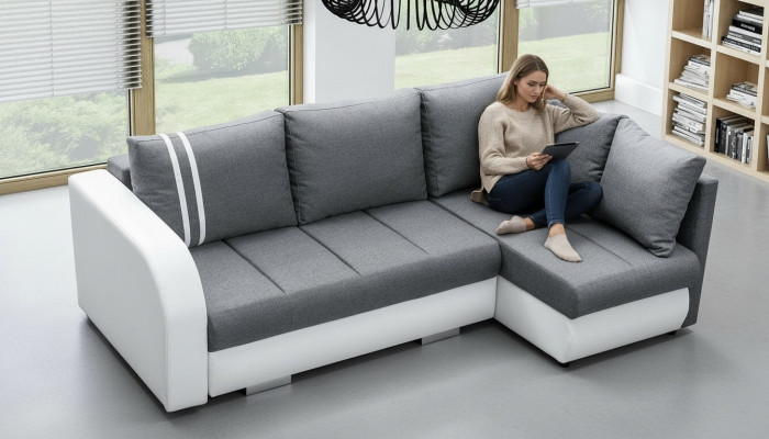 Sofa Sleeper Sofa Designer Sofa with Bed Function + Storage Compartment Corner Sofa Couch NEW
