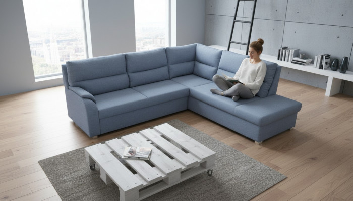 Sofa Sleeper Sofa Designer Sofa with Bed Function + Bed Box Corner Sofa Couch - NEW!