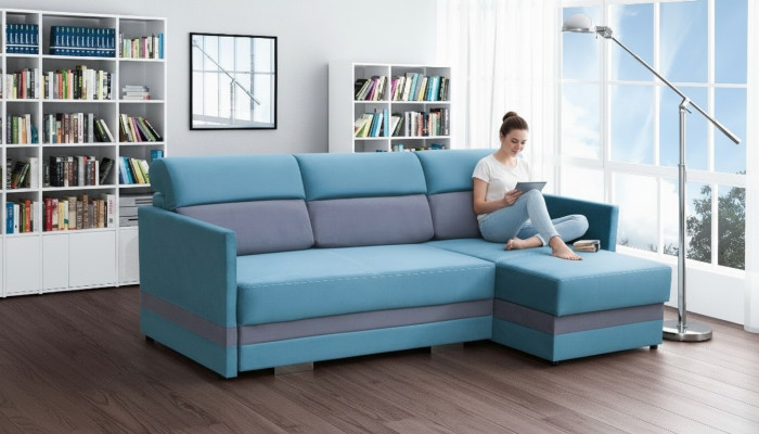 Sofa Sleeper Sofa Designer Sofa with Bed Function + Storage Compartment Corner Sofa Couch NEW