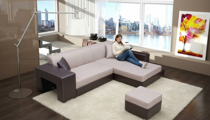 Sofa Sleeper Sofa Designer Sofa with Bed Function + Storage Compartment Corner Sofa Couch NEW