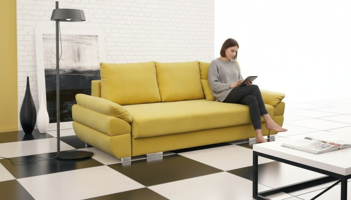 3-seater sofa bed with folding couch and sleeping function including bed box