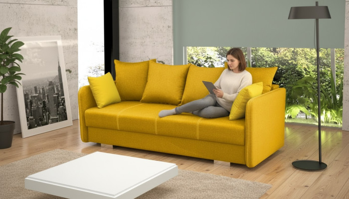 Sofa bed fold-out couch 3-seater sleeping function + storage box couch sofa fold-out sofa