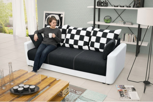 3-seater sofa bed with sleeping function and storage box - Comfortable folding sofa
