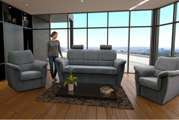 3+1+1 seater sofa set with bed function, storage box, upholstered suite, sofa couch new