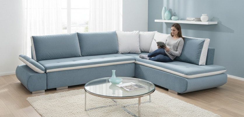Sofa Sleeper Sofa Designer Sofa with Bed Function + Bed Box Corner Sofa Couch *NEW*