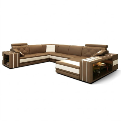 Sectional landscape corner sofa leather sofa couch upholstery seating corner suite DonbassB