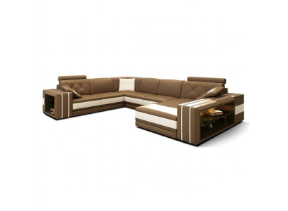 Sectional landscape corner sofa leather sofa couch upholstery seating corner suite DonbassB