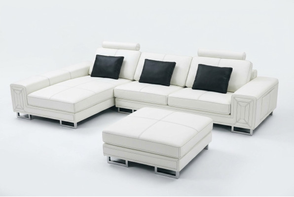 Sectional sofa couch upholstered leather sofa with shelf seat couch set corner GenovaS