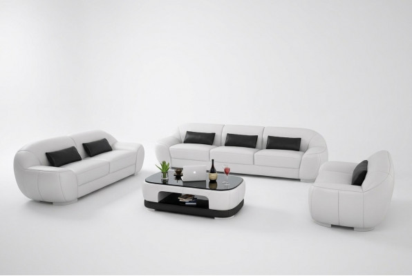 Sofa Set 3+2+1 Couch Upholstery Seat Leather Suite Designer Set New Homberg W