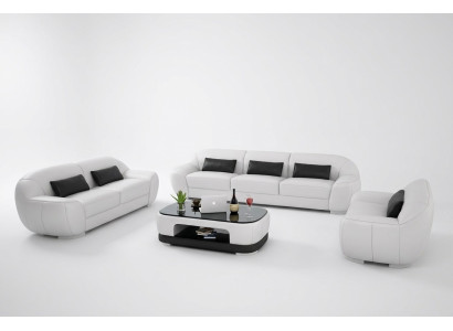 Sofa Set 3+2+1 Couch Upholstery Seat Leather Suite Designer Set New Homberg W