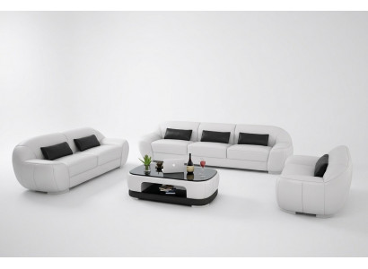 Sofa Set 3+2+1 Couch Upholstery Seat Leather Suite Designer Set New Homberg W