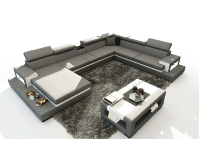 Leather sofa sofa corner sofa U shape couch living landscape designer seat corner