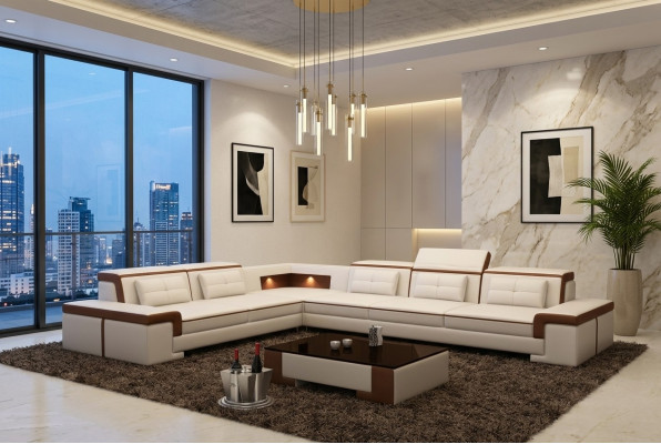 Modern corner sofa couch leather upholstery design sofa suite living landscape