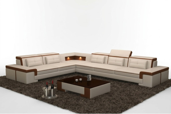 Modern corner sofa couch leather upholstery design sofa suite living landscape