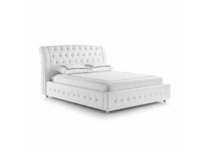 Upholstered bed, bed, double bed, leather bed, designer bed, double bed frame S-9270