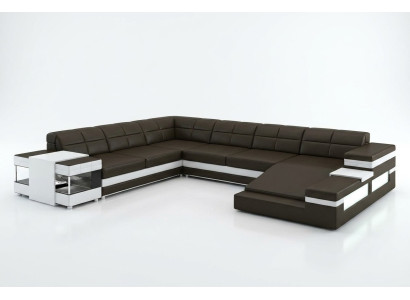 Leather sofa couch upholstery corner living landscape corner sofa design leather PH3006 new