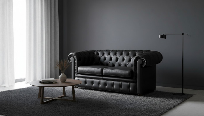 Chesterfield Sofa Couch Upholstery Sofas Classic 2-Seater Leather Seat Schaffhau