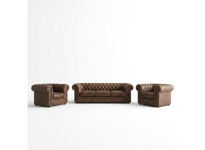 Sofa set upholstered couch sofa classic Chesterfield 3-seater set new NAPOLI V