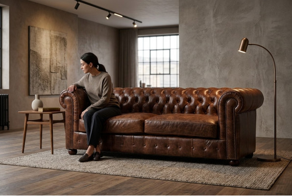 Chesterfield Sofa Couch Upholstery 3-Seat Suite Leather Textile Sofas New