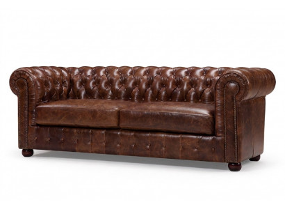 Chesterfield Sofa Couch Upholstery 3-Seat Suite Leather Textile Sofas New