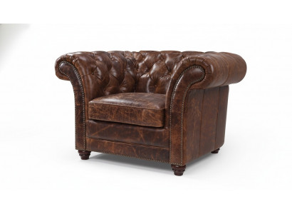 Chesterfield Sofa Couch Upholstery 1-Seater Armchair Sofas Design Upholstery Leather New