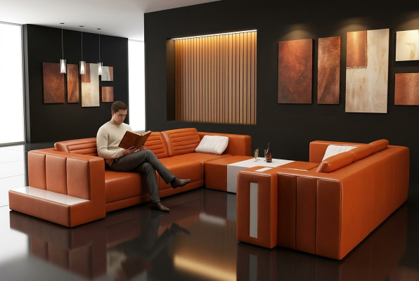 Modern elegant design living room sofas upholstery furniture U-shape for your home