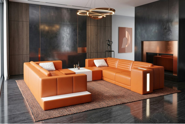 Modern elegant design living room sofas upholstery furniture U-shape for your home