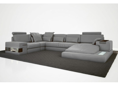 Leather design sofa couch upholstery corner sofa suite living landscape corner sofa XXL CORNER