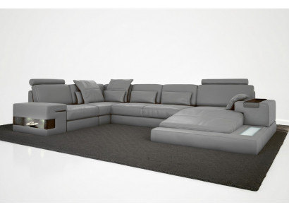 Leather design sofa couch upholstery corner sofa suite living landscape corner sofa XXL CORNER