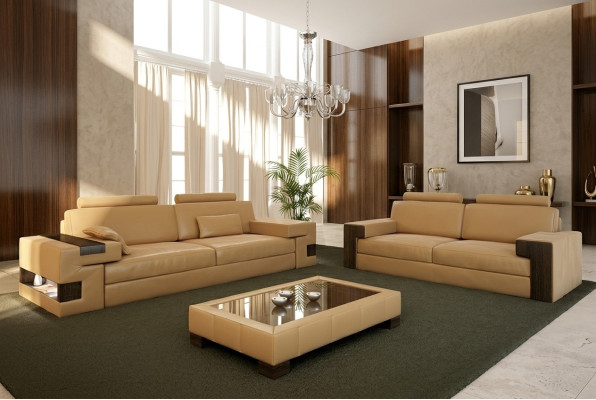 Leather sofa set 3+2+1 couch seat cushion sofa set Nassau B