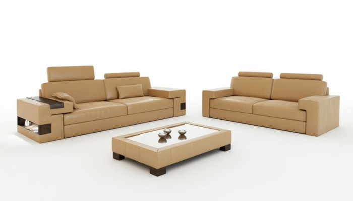 Leather sofa set 3+2+1 couch seat cushion sofa set Nassau B