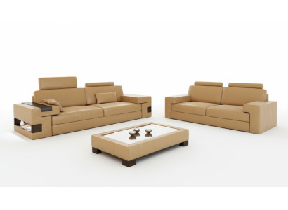 Leather sofa set 3+2+1 couch seat cushion sofa set Nassau B