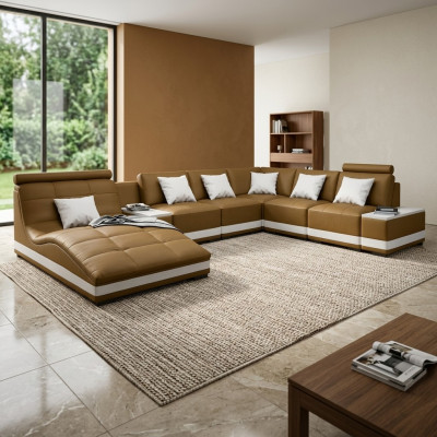 Designer sofa, corner sofa, living landscape, round sofa, leather sofa, couch, U-shaped sofa, NiddaA