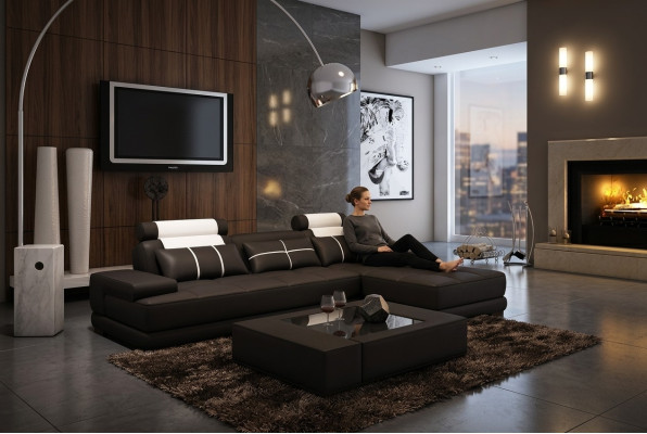 Leather sofa sectional sofa couch upholstery corner designer sofas couches new Paris white