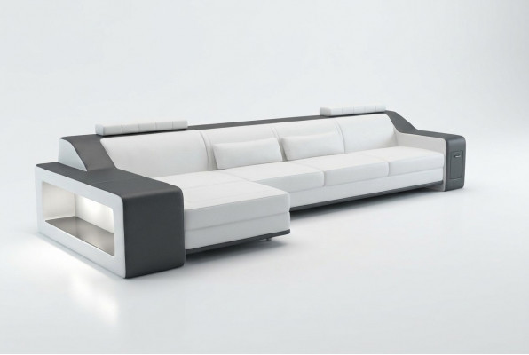 Design corner sofa couch upholstery seat corner set sofas leather textile Themar WG