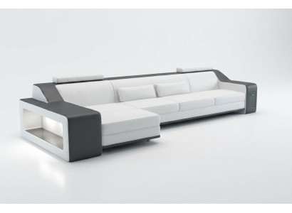 Design corner sofa couch upholstery seat corner set sofas leather textile Themar WG
