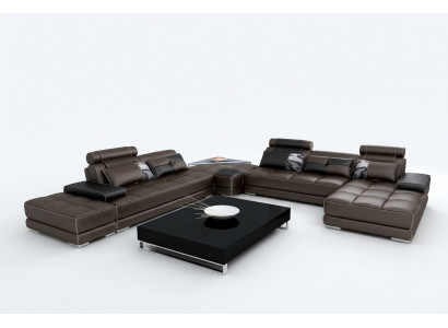 Corner sofa couch living landscape leather sofa XXL designer sofas