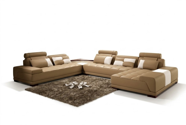 Leather sofa couch upholstery seat corner living landscape couch corner set PH376 beige