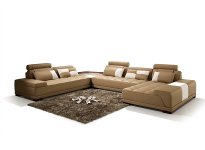 Leather sofa couch upholstery seat corner living landscape couch corner set PH376 beige